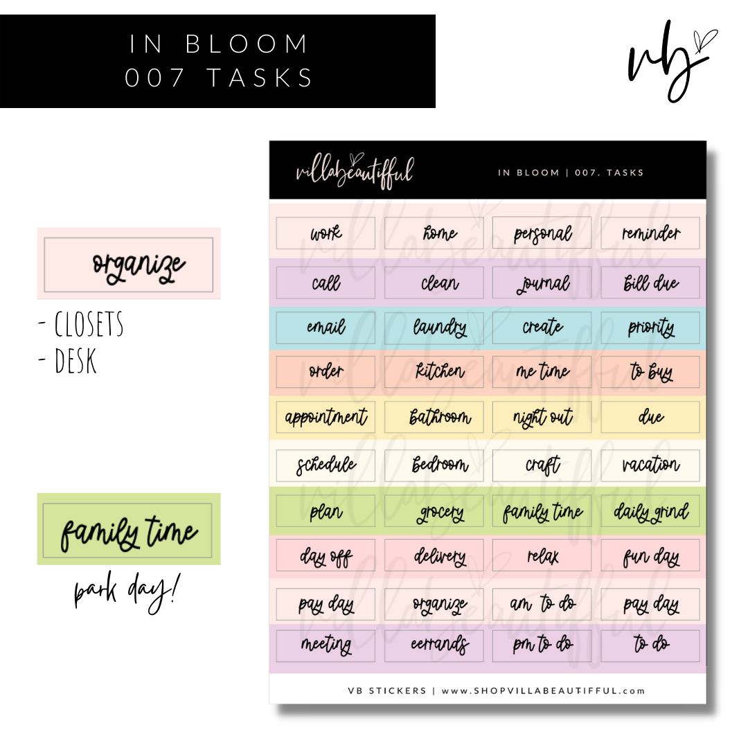 In Bloom | 07 Tasks Sticker Sheet