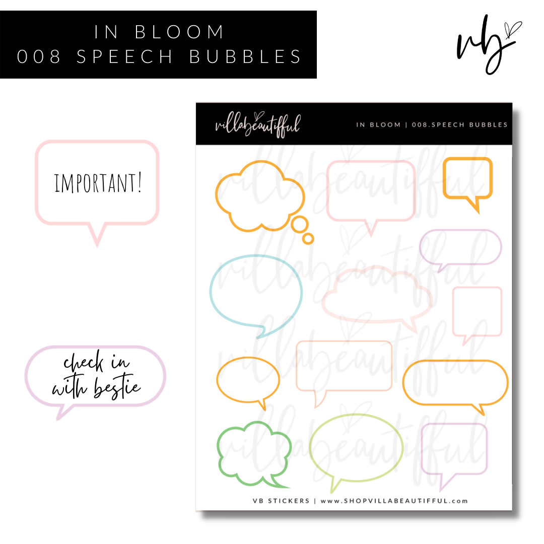 In Bloom | 08 Speech Bubbles Sticker Sheet