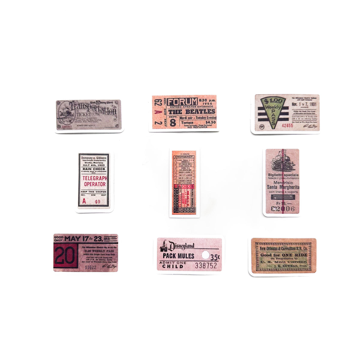 Journal Sticker Pack | Purple Ticket Stamps