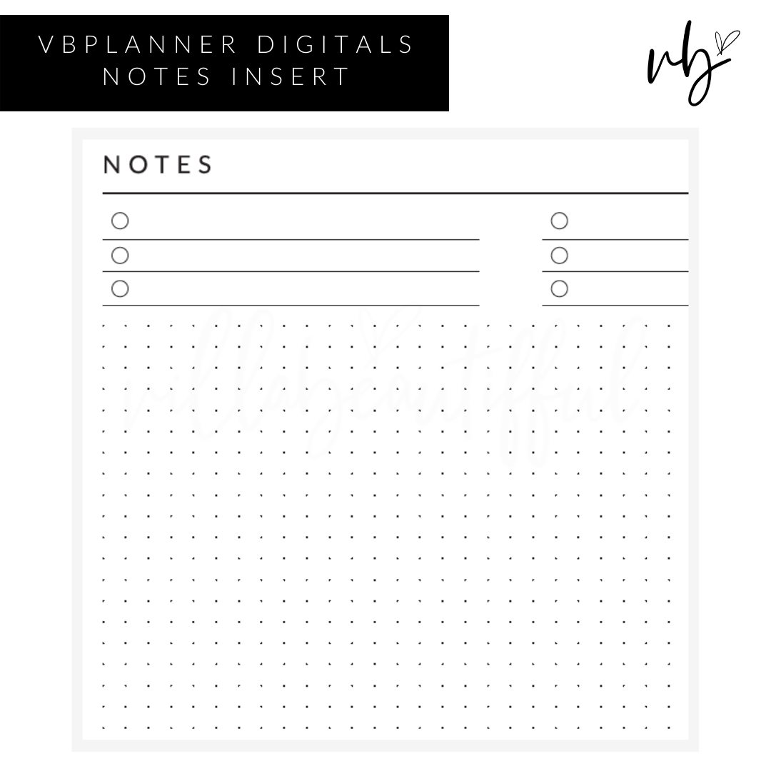 VBPlanner Digital | Notes Section Insert